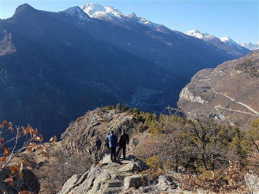 looking down the valley